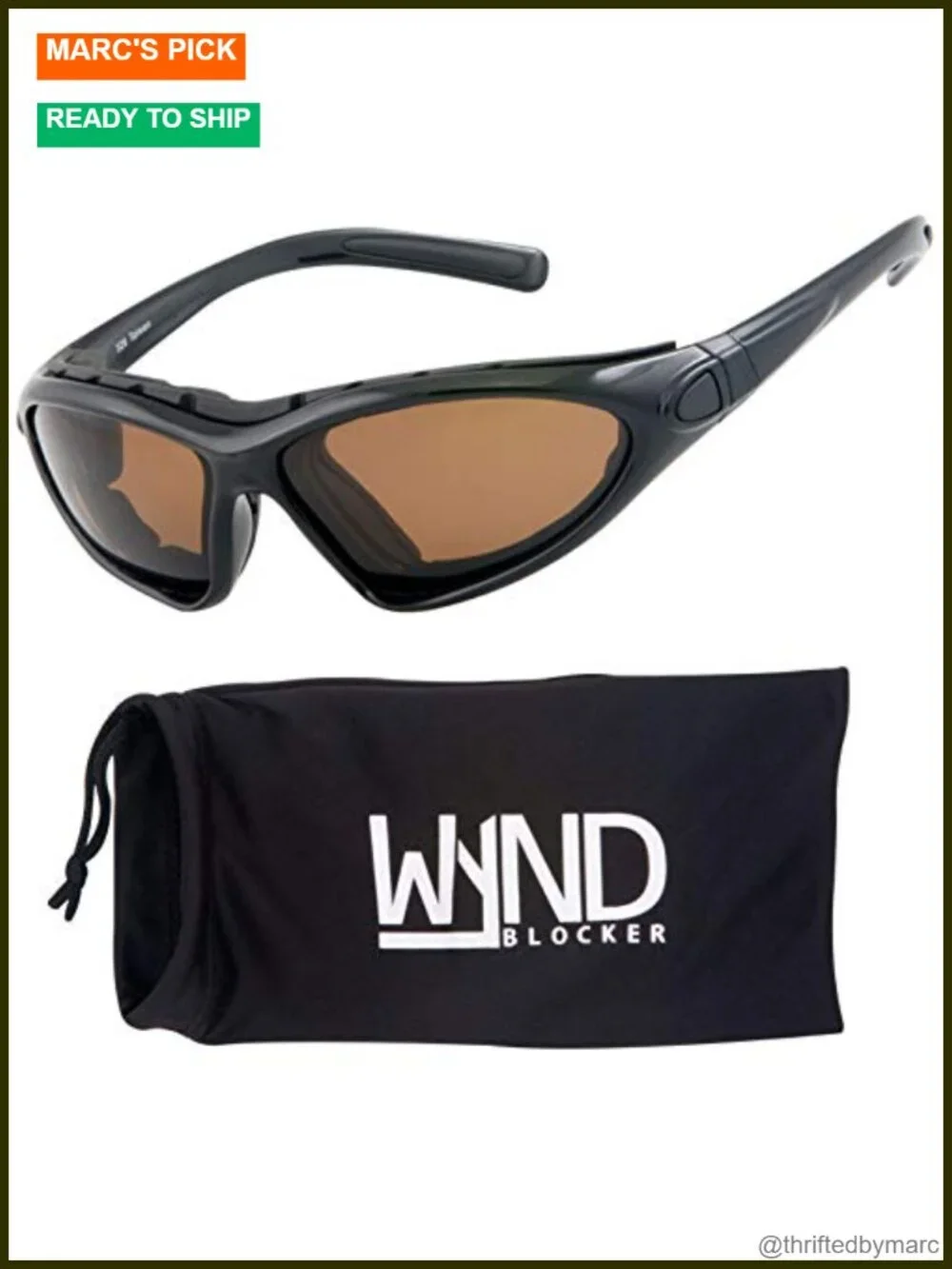 Polarized Motorcycle Riding Sunglasses with Wrap-Around Sport Frame